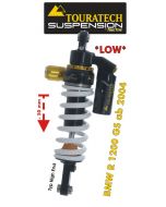Touratech Suspension tlmič pruženia *zadný znížený* (-50 mm) pre BMW R1200GS od 2004 Typ *Highend* 